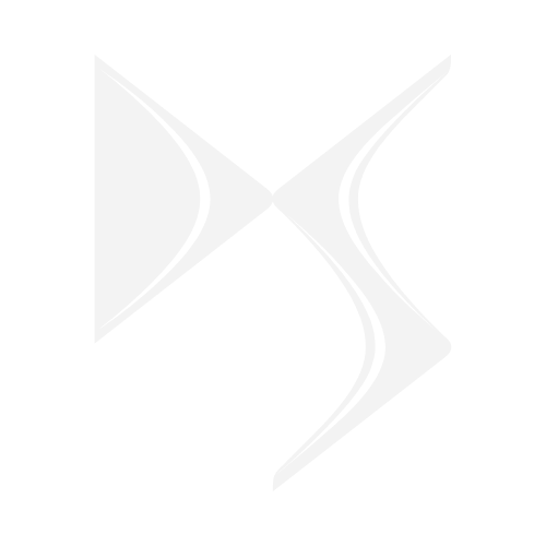 Weißes, transparentes Logo von der Automarke DS